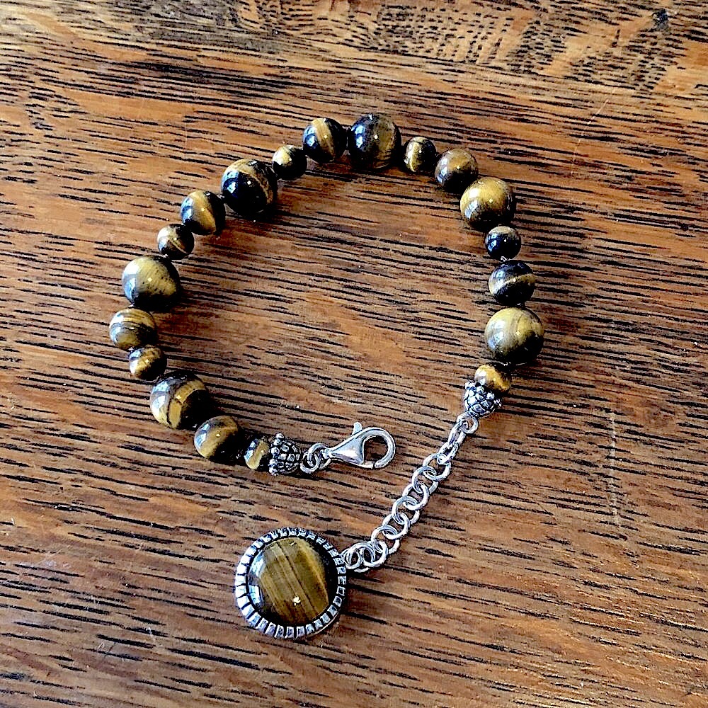 $68 Whitney Kelly Estate Tiger Eye Bracelet marked WK 925 China - Picture 3 of 3